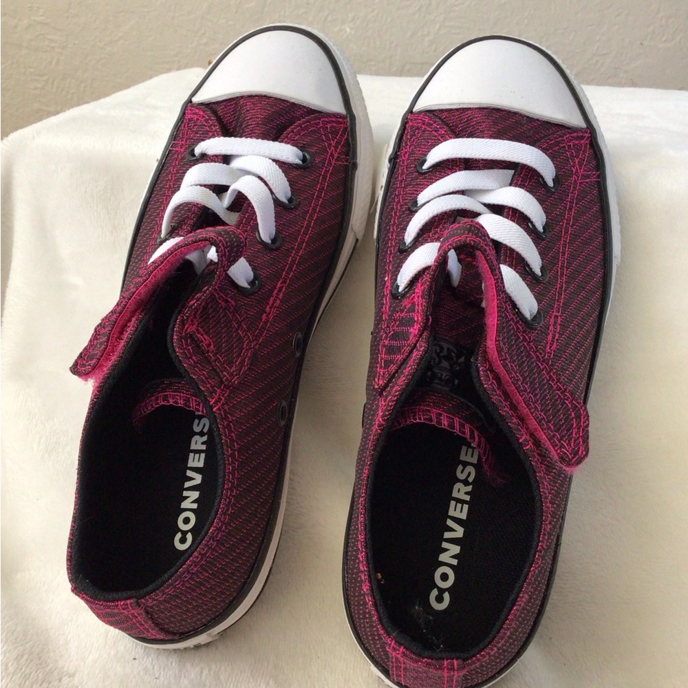 Converse Kids' Black and Pink Sneakers